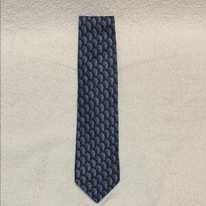 Ermenegildo Zegna Men’s Patterned 100% Silk Tie in Blue and Gold Professional